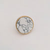 Modern Marble Knob - Round White + Black Marble Stone -  Gold Accent - Unique Drawer Pulls, Cabinet Knobs and Pulls, Unique, Decorative
