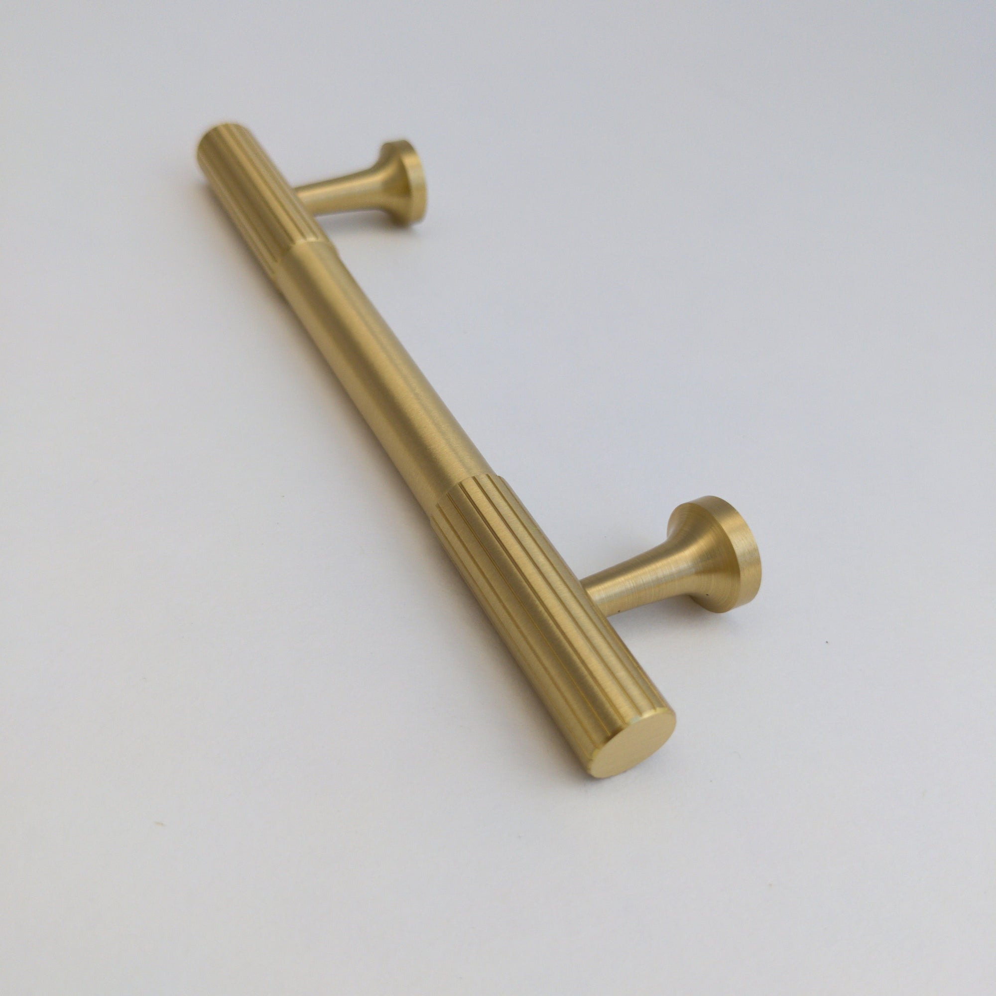 Fluted Brass Gold Cabinet Pulls - Hooks & Knobs