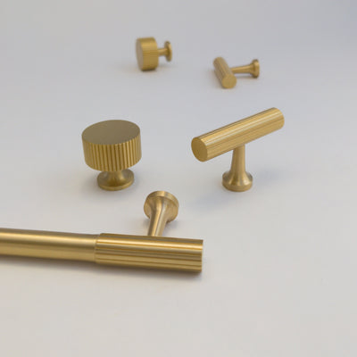 Fluted Brass Gold Cabinet Pulls 7.9 Fluted Brass Gold Cabinet Pulls 7.9