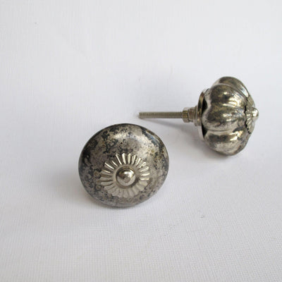 Silver Marbled Marigold Knob  Drawer Pulls and Cabinet Knobs