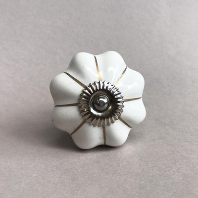 White Marigold Knob  Drawer Pulls and Cabinet Knobs