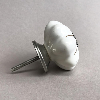 White Marigold Knob  Drawer Pulls and Cabinet Knobs