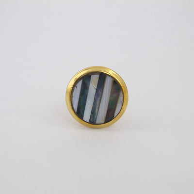 Black and White Striped Mother of Pearl Knob  Drawer Pulls and Cabinet Knobs