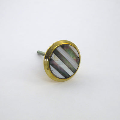 Black and White Striped Mother of Pearl Knob  Drawer Pulls and Cabinet Knobs