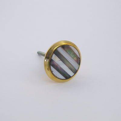 Black and White Striped Mother of Pearl Knob  Drawer Pulls and Cabinet Knobs