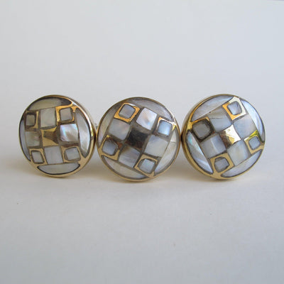 Mother of Pearl Checkerboard Knob  Drawer Pulls and Cabinet Knobs