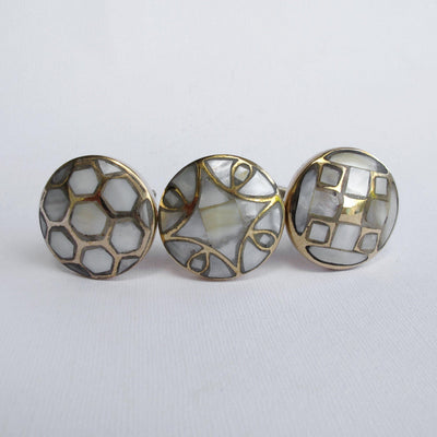 Mother of Pearl Checkerboard Knob  Drawer Pulls and Cabinet Knobs