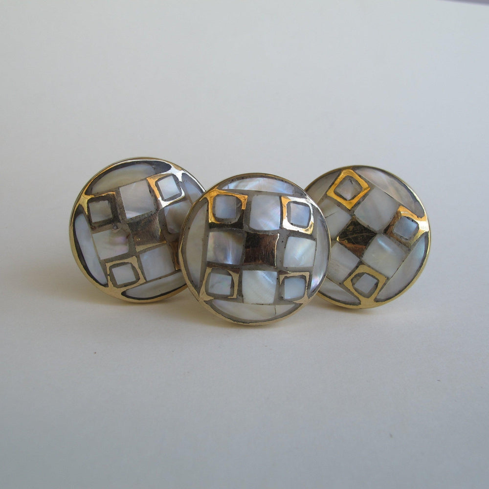 Mother of Pearl Checkerboard Knob  Drawer Pulls and Cabinet Knobs