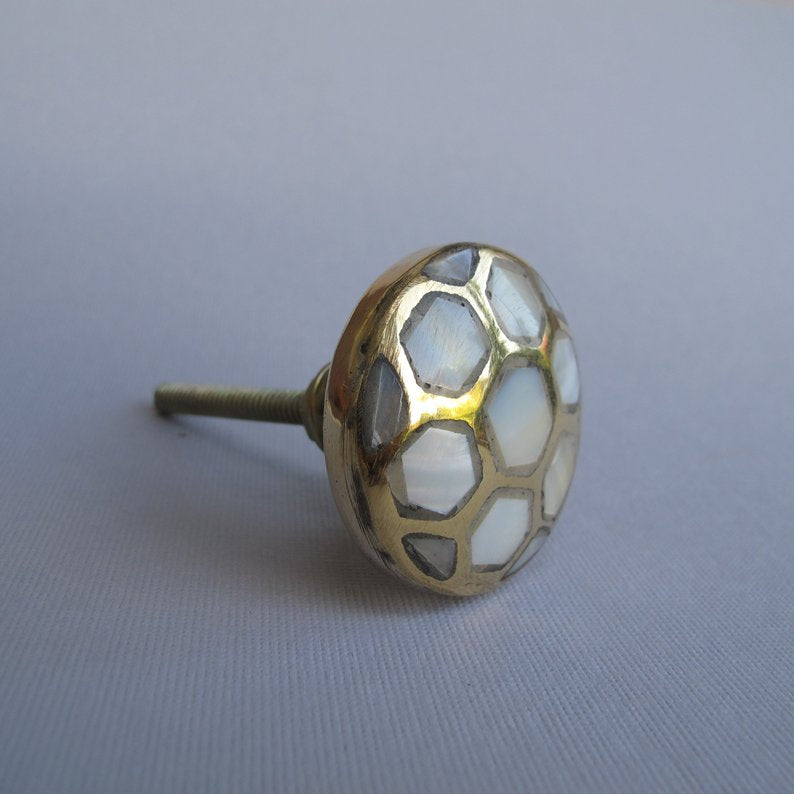 Turtle Shell Mother of Pearl Drawer Pulls & Cabinet Knobs - Hooks & Knobs