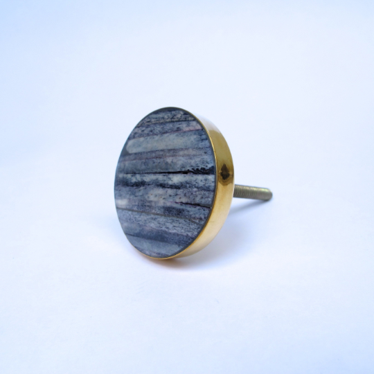grey dresser knobs Round Gray Marble Knob