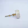 White Stone + Gold Round Knob  Drawer Pulls and Cabinet Knobs