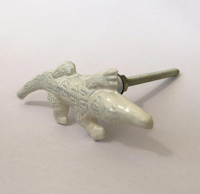 White Metal Crocodile Knob  Drawer Pulls and Cabinet Knobs