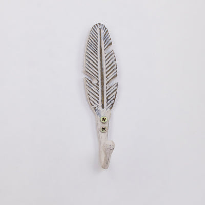 Boho Feather Hook - White  Drawer Pulls and Cabinet Knobs