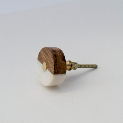 Wood + Gold Geo Knob  Drawer Pulls and Cabinet Knobs